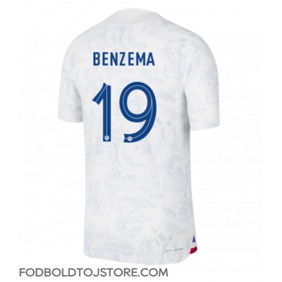 Frankrig Karim Benzema #19 Udebanetrøje VM 2022 Kortærmet